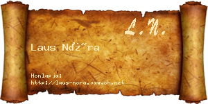 Laus Nóra névjegykártya